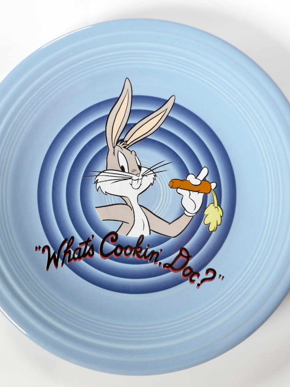 Fiesta Ware Homer Laughlin Blue Bugs Bunny 10.5" Dinner Plate What's Cooking Doc
